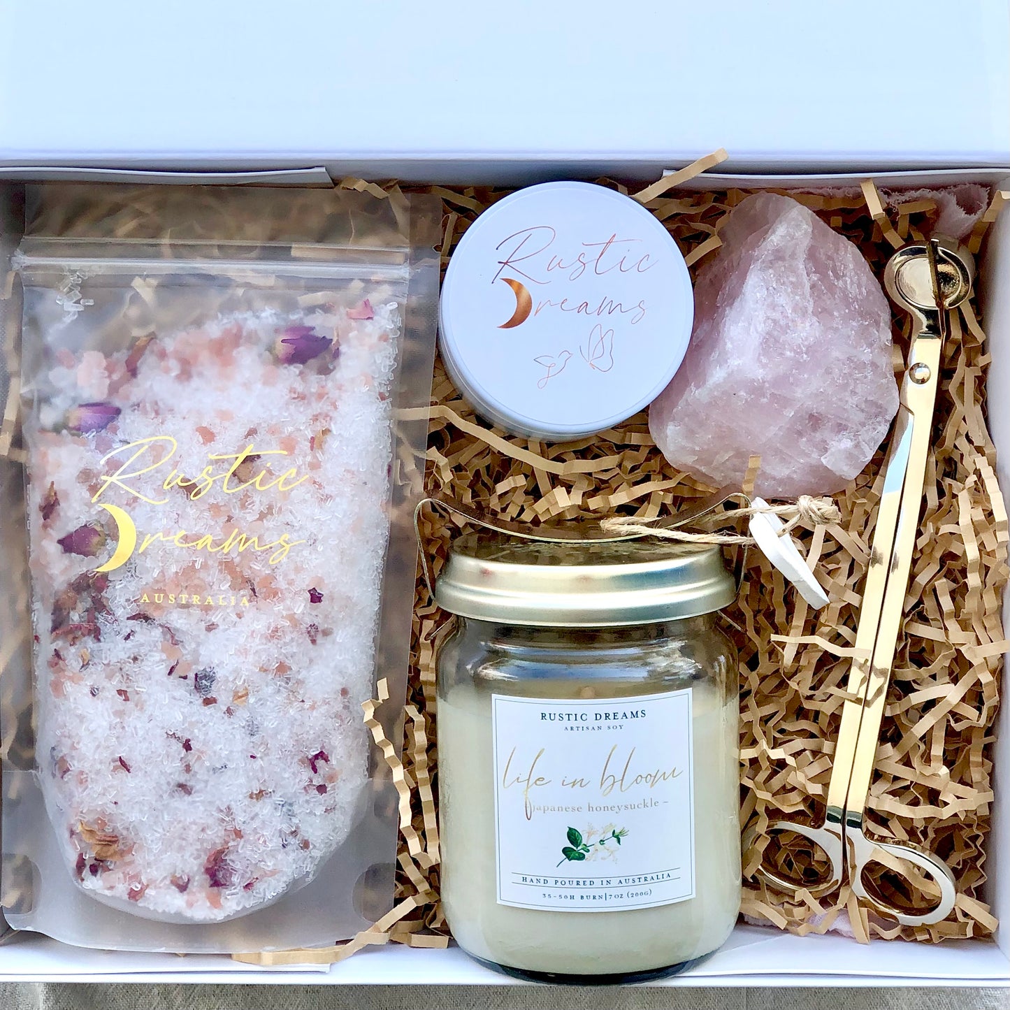 Vintage Jar Gift Box - Scented Soy Candles - Bath Salts