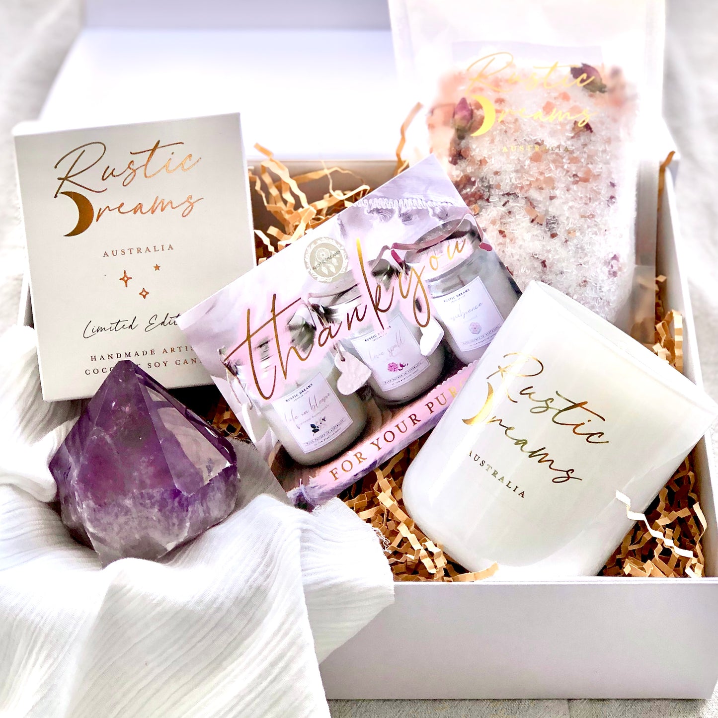 Amethyst Gift Box - Rustic Dreams - Scented Soy Candle